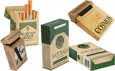 Cardboard cigarette box packaging
