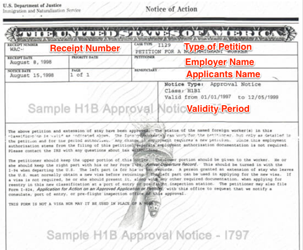 I 797 approval notice