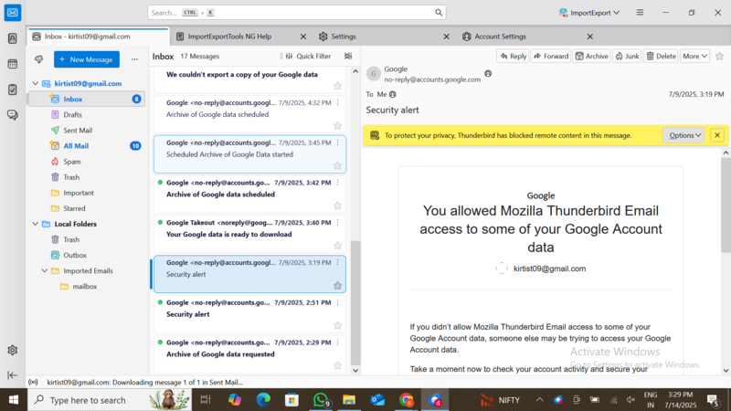 Mozilla thunderbird image